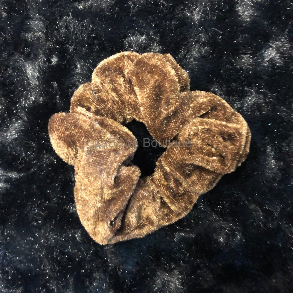 Brown Velvet Scrunchie  (kids)  SC2713 Handmade NWT Boutique